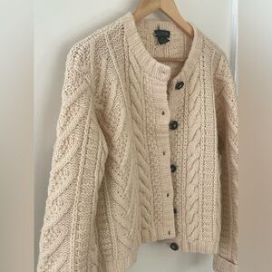 J. Crew Women's Beige Cable Knit Cardigan | Vintage